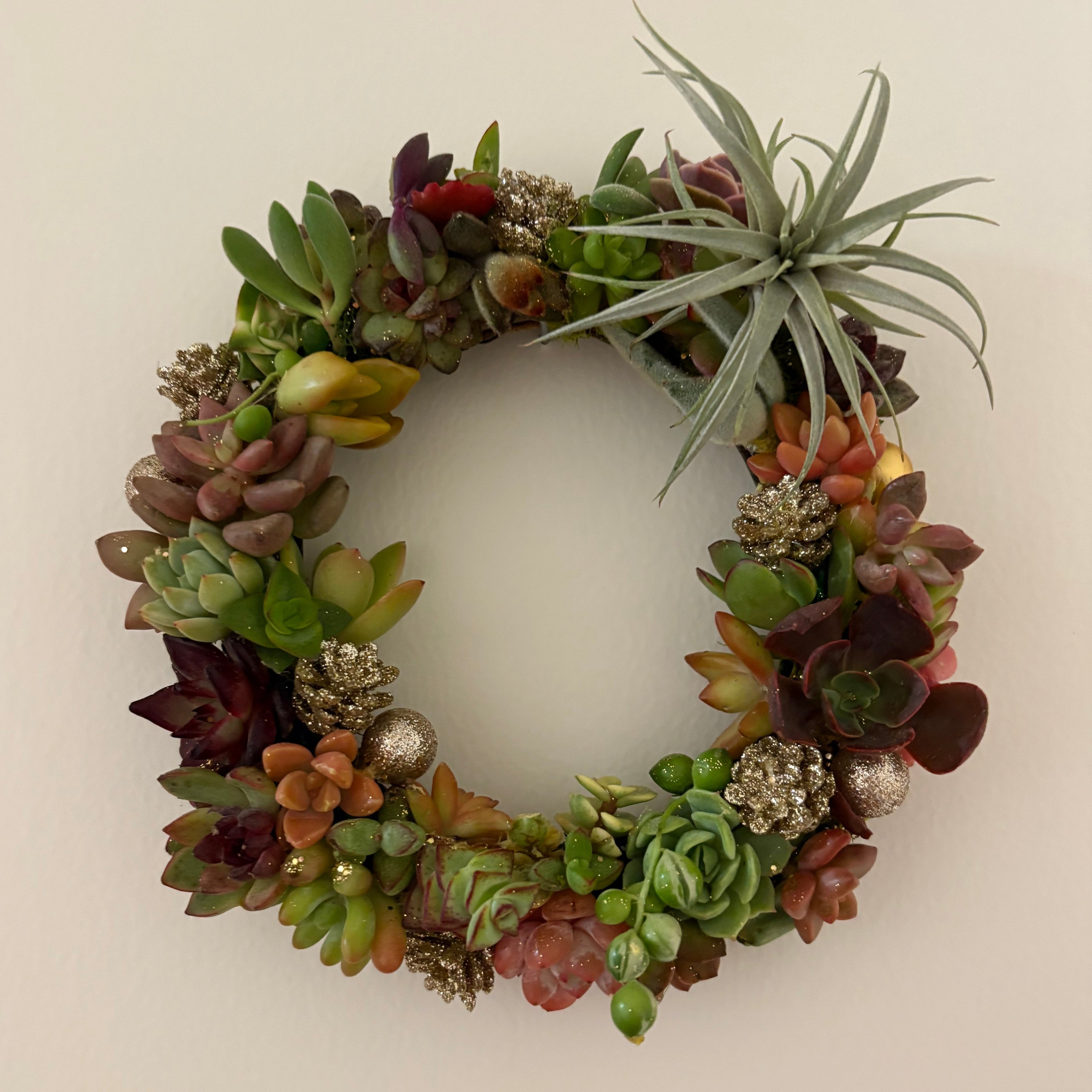 Golden Evergreen Mini Wreath