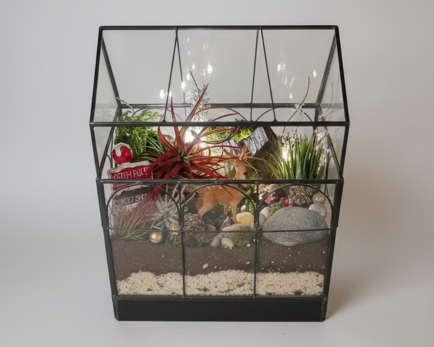 Moonlit Holiday Glow Bowl – Light-Up Terrerium